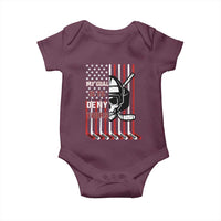 USA Flag Hockey Baby Onesie Skull Player My Goal Is To Deny Yours