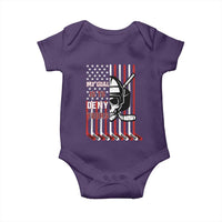 USA Flag Hockey Baby Onesie Skull Player My Goal Is To Deny Yours