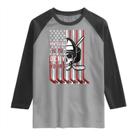 USA Flag Hockey Raglan Shirt Skull Player My Goal Is To Deny Yours