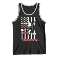 USA Flag Hockey Tank Top Skull Player My Goal Is To Deny Yours