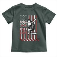 USA Flag Hockey Toddler T Shirt Skull Player My Goal Is To Deny Yours