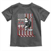 USA Flag Hockey Toddler T Shirt Skull Player My Goal Is To Deny Yours