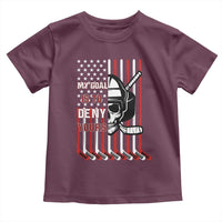 USA Flag Hockey Toddler T Shirt Skull Player My Goal Is To Deny Yours