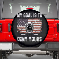 USA Flag Hockey Skull Spare Tire Cover My Goal Is To Deny Yours