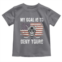 USA Flag Hockey Skull Toddler T Shirt My Goal Is To Deny Yours