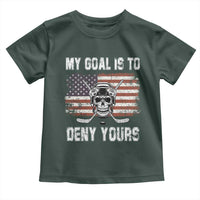 USA Flag Hockey Skull Toddler T Shirt My Goal Is To Deny Yours