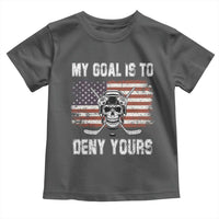 USA Flag Hockey Skull Toddler T Shirt My Goal Is To Deny Yours