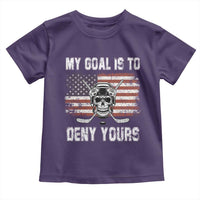 USA Flag Hockey Skull Toddler T Shirt My Goal Is To Deny Yours