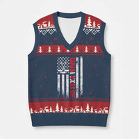 USA Flag Hockey V-Neck Knit Sweater Vest Funny Canada Sucks US EH American Flag - Wonder Print Shop