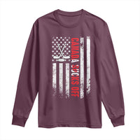 USA Flag Hockey Long Sleeve Shirt Funny Canada Sucks US EH American Flag