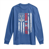 USA Flag Hockey Long Sleeve Shirt Funny Canada Sucks US EH American Flag
