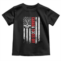 USA Flag Hockey Toddler T Shirt Funny Canada Sucks US EH American Flag