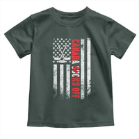 USA Flag Hockey Toddler T Shirt Funny Canada Sucks US EH American Flag