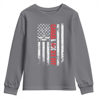 USA Flag Hockey Youth Sweatshirt Funny Canada Sucks US EH American Flag