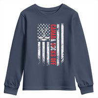 USA Flag Hockey Youth Sweatshirt Funny Canada Sucks US EH American Flag