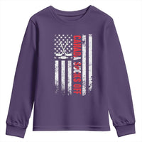 USA Flag Hockey Youth Sweatshirt Funny Canada Sucks US EH American Flag