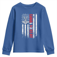 USA Flag Hockey Youth Sweatshirt Funny Canada Sucks US EH American Flag