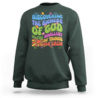 VBS 2025 Sweatshirt Discovering The Bigness Of God In The Smallest Of Things Retro Groovy