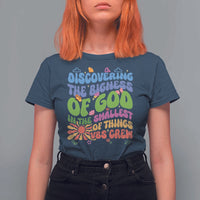 VBS 2025 T Shirt For Women Discovering The Bigness Of God In The Smallest Of Things Retro Groovy