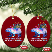 VBS 2025 Adventure Bear Ceramic Ornament Trusting Jesus In A Wild World Northen Lights - Wonder Print Shop
