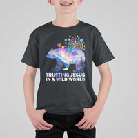VBS 2025 Adventure Bear T Shirt For Kid Trusting Jesus In A Wild World Northen Lights