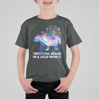 VBS 2025 Adventure Bear T Shirt For Kid Trusting Jesus In A Wild World Northen Lights