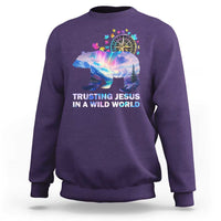 VBS 2025 Adventure Bear Sweatshirt Trusting Jesus In A Wild World Northen Lights
