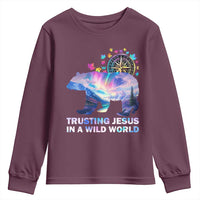 VBS 2025 Adventure Bear Youth Sweatshirt Trusting Jesus In A Wild World Northen Lights