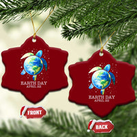 Earth Day Sea Turtle Ceramic Ornament Restore Earth Save The Planet - Wonder Print Shop