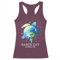 Earth Day Sea Turtle Racerback Tank Top Restore Earth Save The Planet
