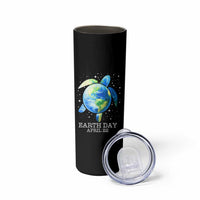 Earth Day Sea Turtle Skinny Tumbler Restore Earth Save The Planet