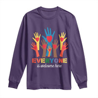Everyone Is Welcome Here Long Sleeve Shirt Equality Rainbow Fist Hands