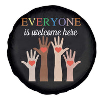 Everyone Is Welcome Here Spare Tire Cover Equality Fist Hands Hearts