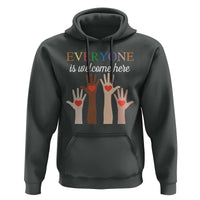 Everyone Is Welcome Here Hoodie Equality Fist Hands Hearts