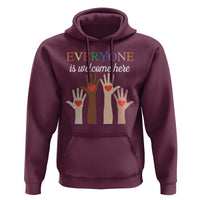 Everyone Is Welcome Here Hoodie Equality Fist Hands Hearts
