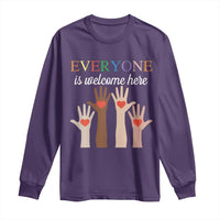 Everyone Is Welcome Here Long Sleeve Shirt Equality Fist Hands Hearts