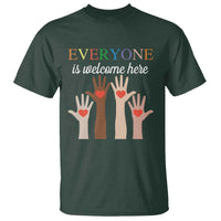 Everyone Is Welcome Here T Shirt Equality Fist Hands Hearts