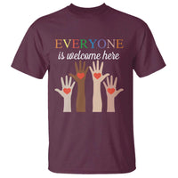 Everyone Is Welcome Here T Shirt Equality Fist Hands Hearts