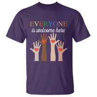Everyone Is Welcome Here T Shirt Equality Fist Hands Hearts