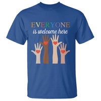 Everyone Is Welcome Here T Shirt Equality Fist Hands Hearts