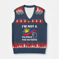 I Am Not Filipino For Nothing V-Neck Knit Sweater Vest Supporter Philippine Flag - Wonder Print Shop