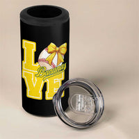 Vintage Banana Coquette Bow 4 in 1 Can Cooler Tumbler LOVE Baseball Fan Sport Lover