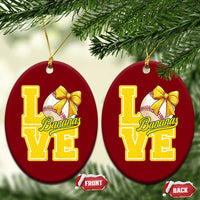 Vintage Banana Coquette Bow Ceramic Ornament LOVE Baseball Fan Sport Lover - Wonder Print Shop