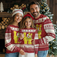 Vintage Banana Coquette Bow Ugly Christmas Sweater LOVE Baseball Fan Sport Lover - Wonder Print Shop