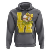 Vintage Banana Coquette Bow Hoodie LOVE Baseball Fan Sport Lover