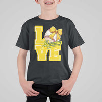 Vintage Banana Coquette Bow T Shirt For Kid LOVE Baseball Fan Sport Lover