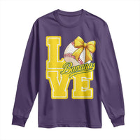 Vintage Banana Coquette Bow Long Sleeve Shirt LOVE Baseball Fan Sport Lover