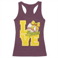 Vintage Banana Coquette Bow Racerback Tank Top LOVE Baseball Fan Sport Lover