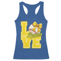 Vintage Banana Coquette Bow Racerback Tank Top LOVE Baseball Fan Sport Lover