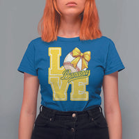 Vintage Banana Coquette Bow T Shirt For Women LOVE Baseball Fan Sport Lover
